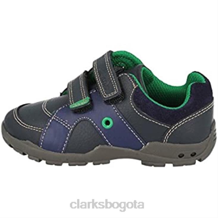 Clarks 0DX8L1563 zapatos de primera comunión para niño clarks flash pop azul marino niños combinado azul marino