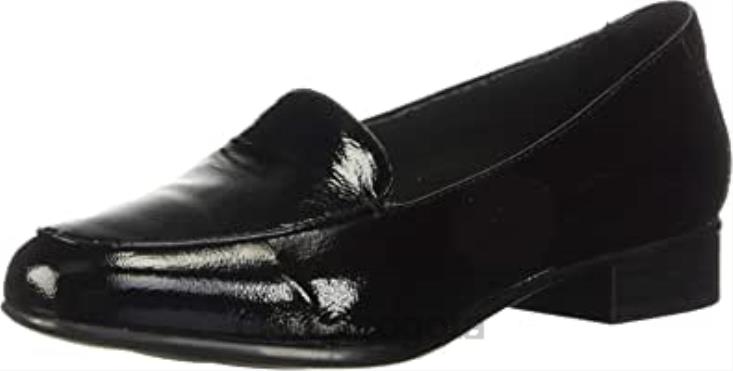 Clarks 0DX8L1569 Mocasines Clarks Juliet Lora de charol negro para mujer mujer charol negro