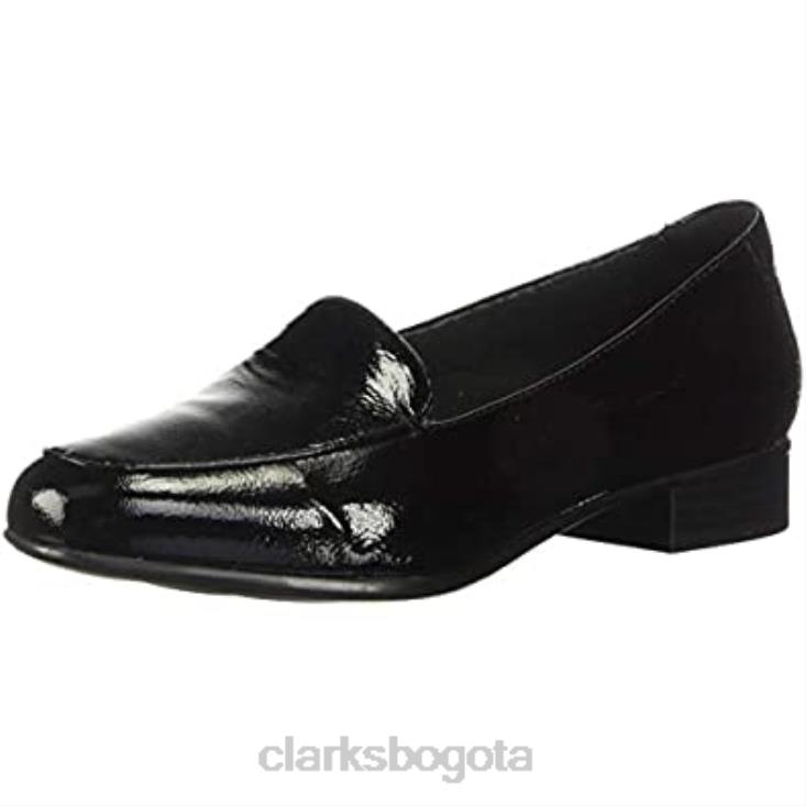 Clarks 0DX8L1569 Mocasines Clarks Juliet Lora de charol negro para mujer mujer charol negro
