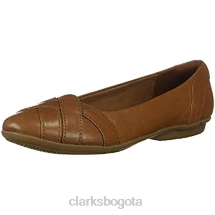 Clarks 0DX8L1572 bailarinas clarks Gracelmia de mujer en piel color canela mujer cuero marrón