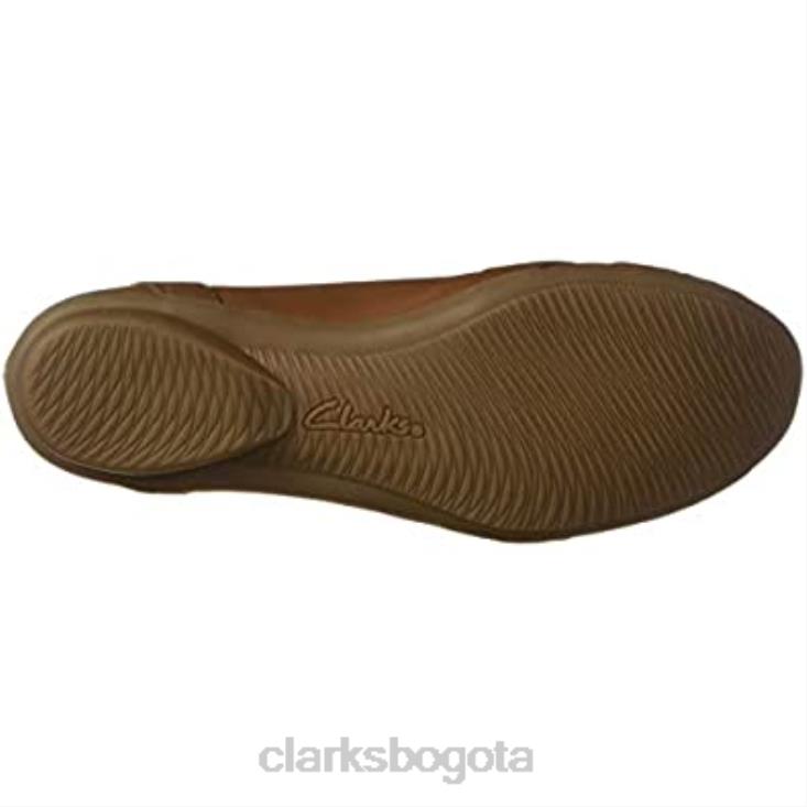 Clarks 0DX8L1572 bailarinas clarks Gracelmia de mujer en piel color canela mujer cuero marrón