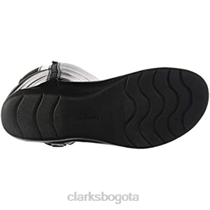 Clarks 0DX8L1575 botas altas cheyn lindie de pantorrilla ancha hasta la rodilla para mujer clarks combinación sintética de cuero negro mujer combi sintetico cuero negro