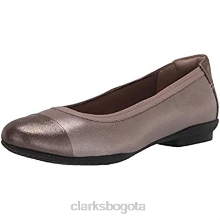 Clarks 0DX8L1576 Bailarinas clarks sara orquídea de piel metalizada para mujer mujer