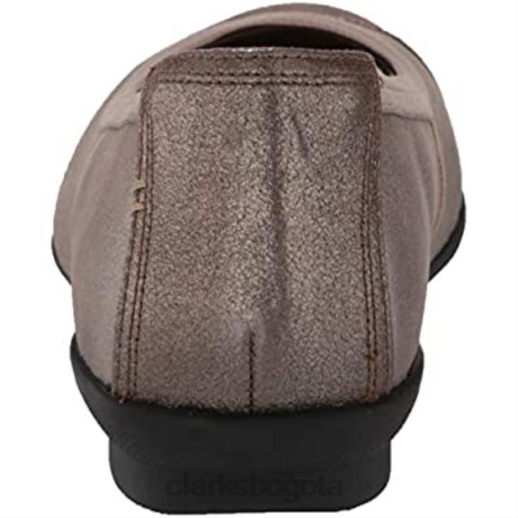 Clarks 0DX8L1576 Bailarinas clarks sara orquídea de piel metalizada para mujer mujer