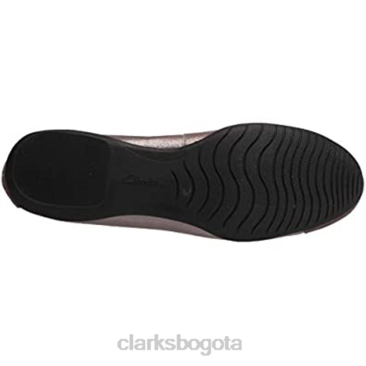 Clarks 0DX8L1576 Bailarinas clarks sara orquídea de piel metalizada para mujer mujer
