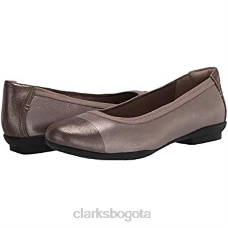 Clarks 0DX8L1576 Bailarinas clarks sara orquídea de piel metalizada para mujer mujer