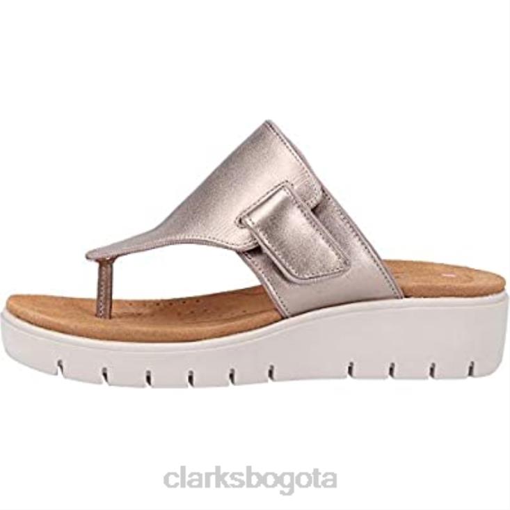 Clarks 0DX8L1578 Sandalias Clarks Un Karely Dew con tira trasera para mujer en dorado metalizado mujer oro metalizado oro