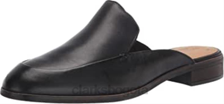 Clarks 0DX8L1579 Zueco clarks trish plant mujer cuero negro mujer