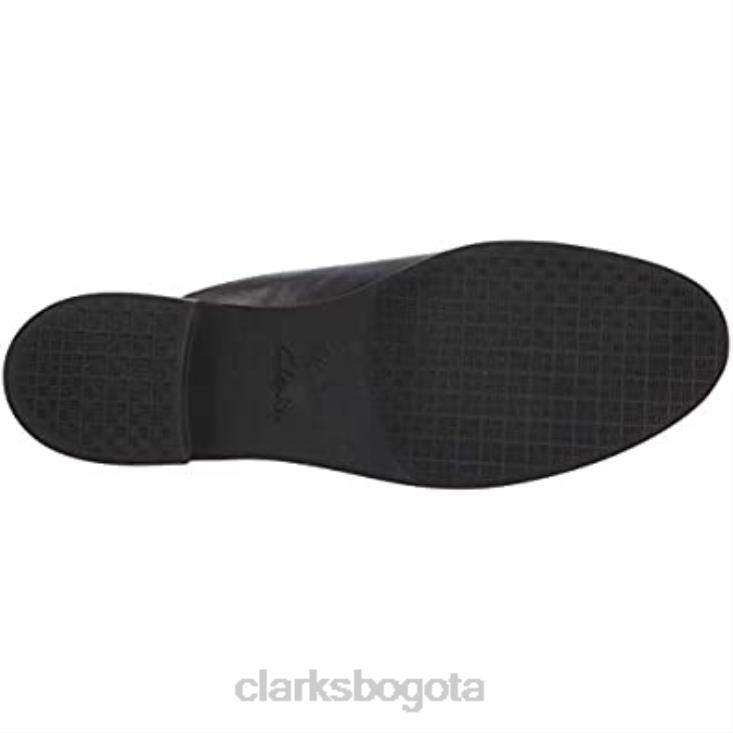 Clarks 0DX8L1579 Zueco clarks trish plant mujer cuero negro mujer