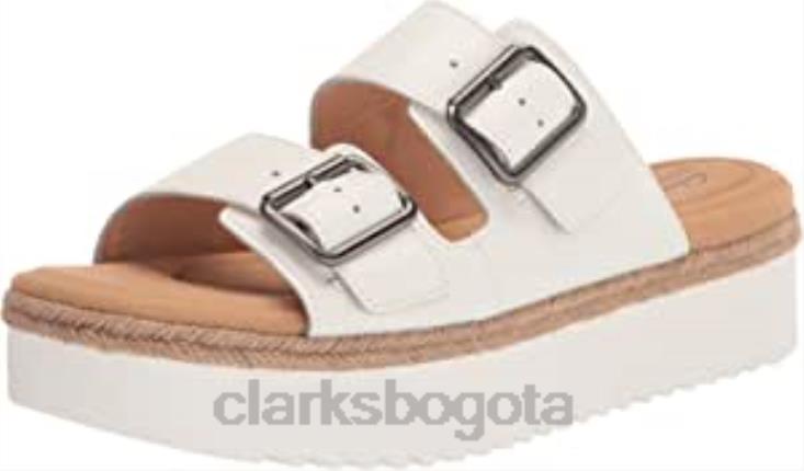 Clarks 0DX8L1581 Sandalia tipo chancla lana beach para mujer de piel blanca clarks mujer