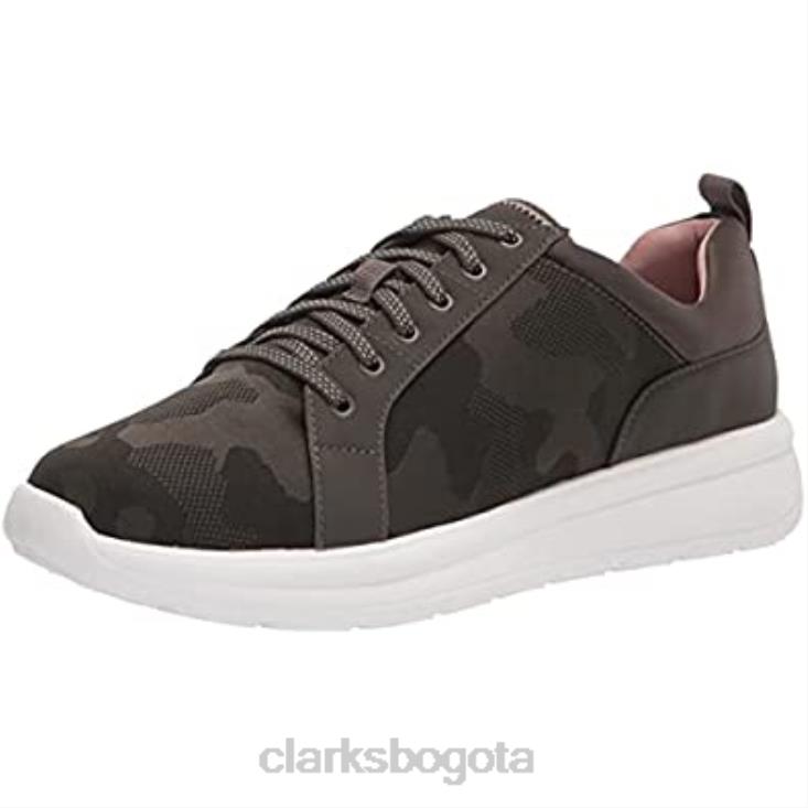 Clarks 0DX8L1582 Zapatilla de deporte con cordones ezera para mujer textil color oliva oscuro combi clarks mujer combi textil oliva oscuro