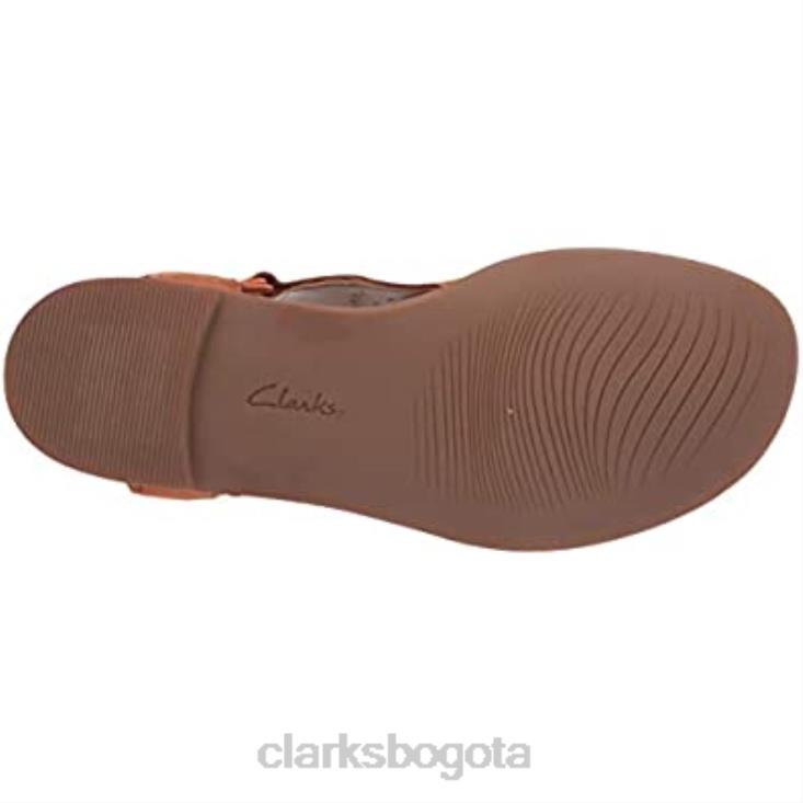 Clarks 0DX8L1585 Sandalia plana Reyna Swirl de ante marrón oscuro de Clarks para mujer mujer gamuza bronceada oscura