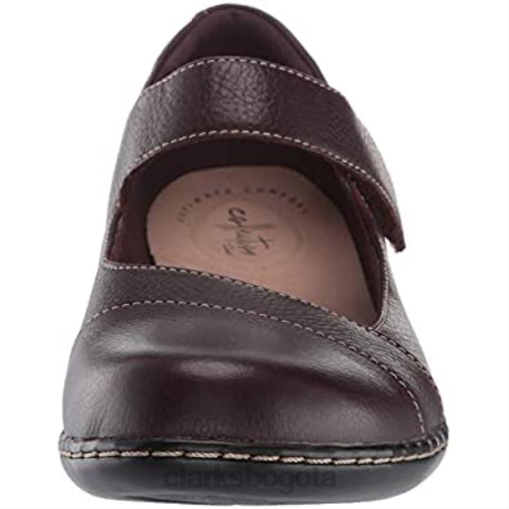 Clarks 0DX8L1589 Mary Jane Ashland Bliss para mujer planas Clarks de cuero burdeos mujer cuero burdeos