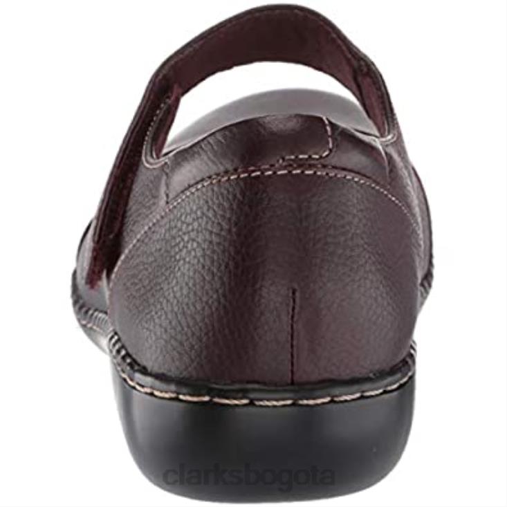 Clarks 0DX8L1589 Mary Jane Ashland Bliss para mujer planas Clarks de cuero burdeos mujer cuero burdeos