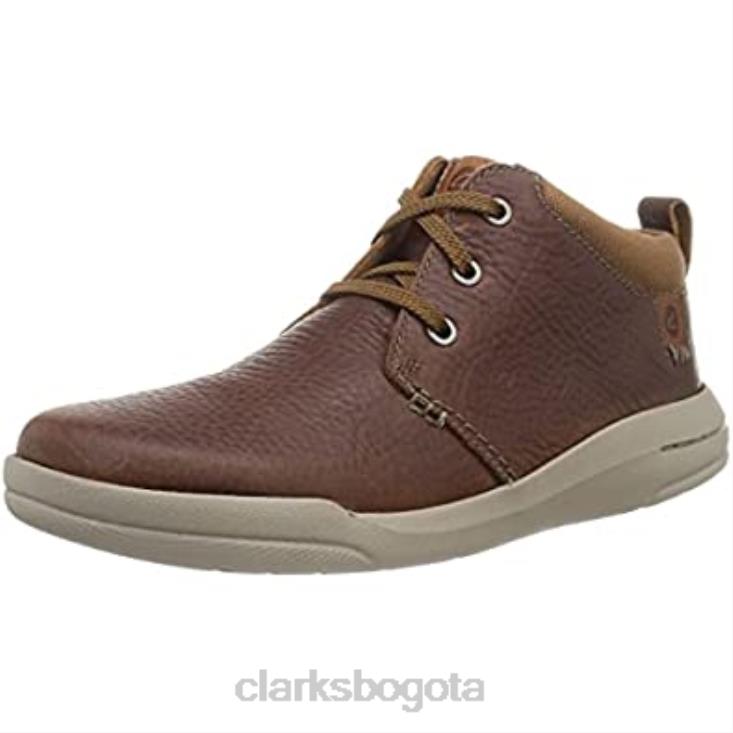 Clarks 0DX8L1594 Zapatillas Clarks Driftway Mid para hombre color tostado oscuro hombres lea bronceado oscuro