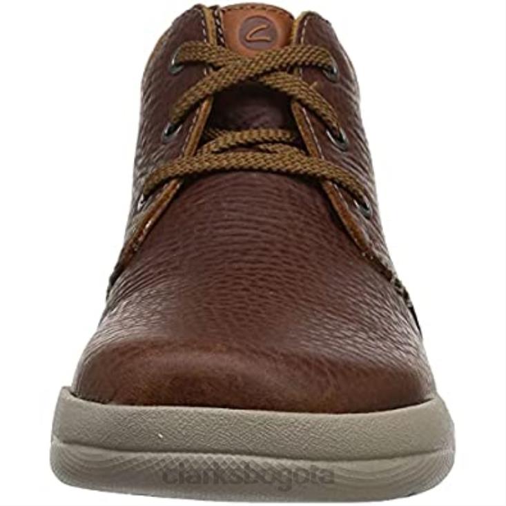 Clarks 0DX8L1594 Zapatillas Clarks Driftway Mid para hombre color tostado oscuro hombres lea bronceado oscuro