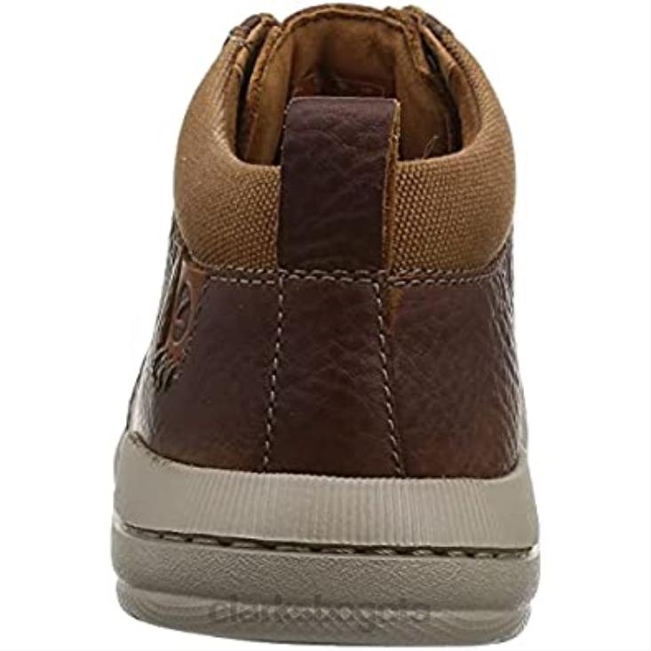 Clarks 0DX8L1594 Zapatillas Clarks Driftway Mid para hombre color tostado oscuro hombres lea bronceado oscuro