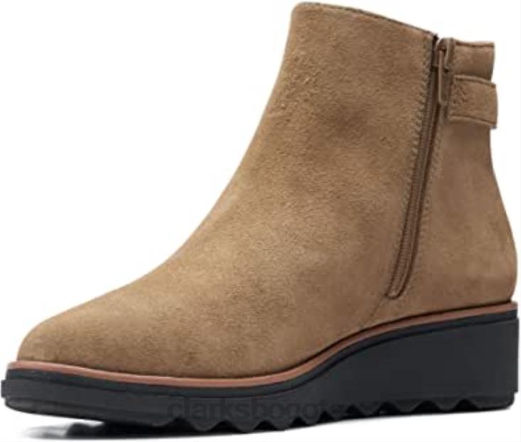Clarks 0DX8L1597 botín sharon spring mujer clarks ante taupe mujer
