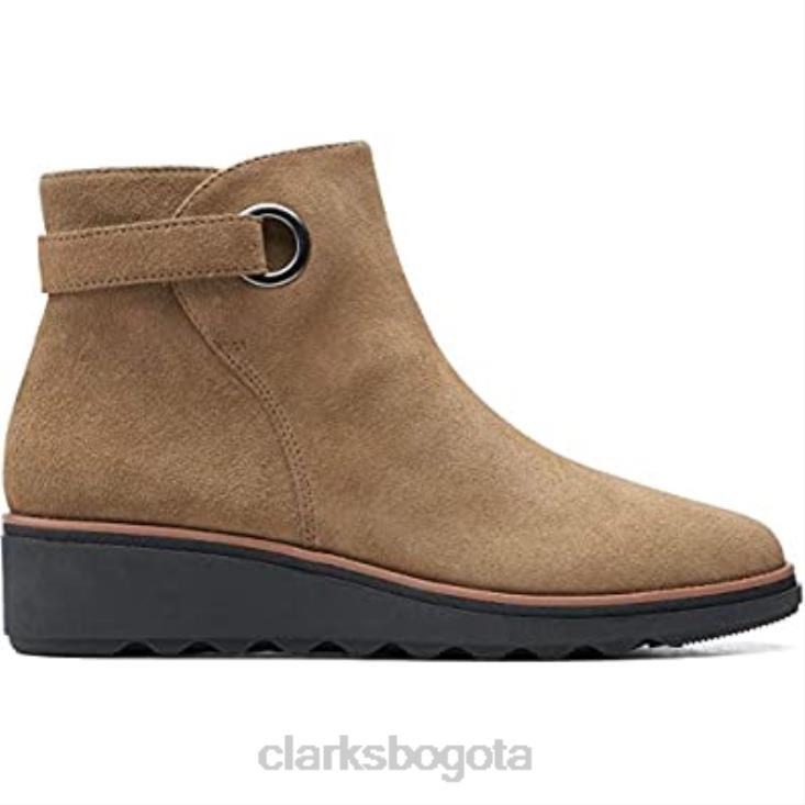 Clarks 0DX8L1597 botín sharon spring mujer clarks ante taupe mujer