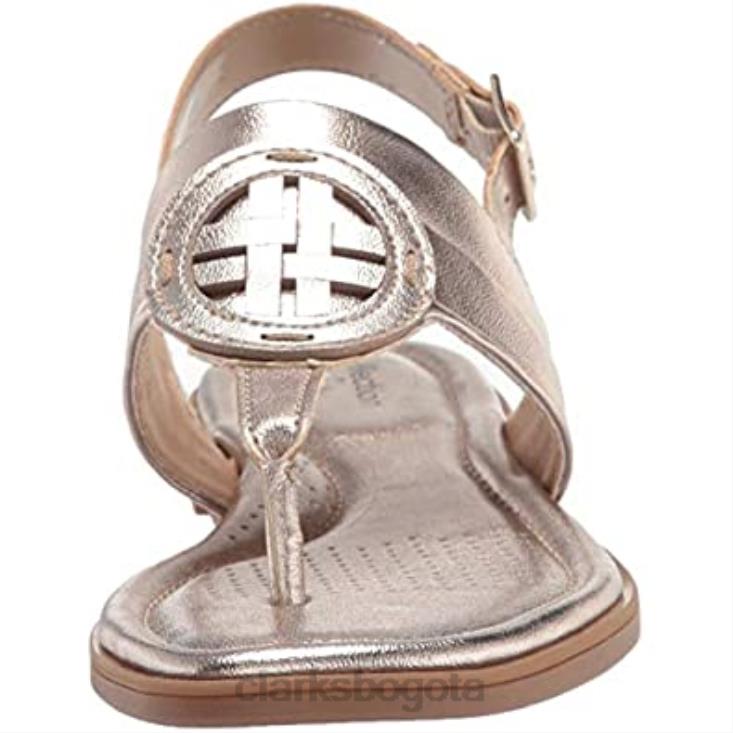 Clarks 0DX8L1603 Sandalia plana clarks reyna glam de mujer sintética metalizada mujer