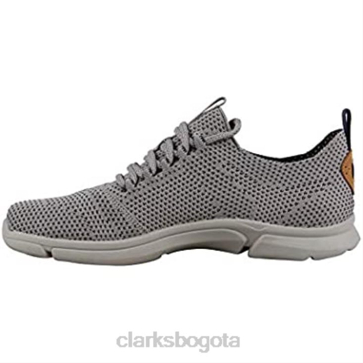 Clarks 0DX8L1607 triken run hombre gris textil atlético sin cordones zapatos para correr clarks hombres
