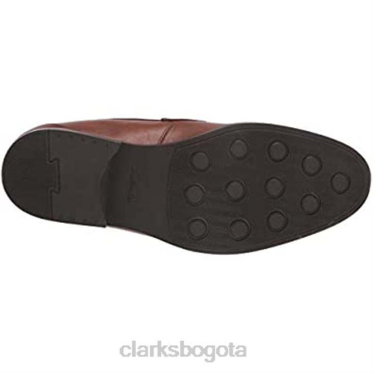 Clarks 0DX8L1610 Mocasines Clarks Whiddon para hombre de piel color canela oscuro hombres cuero bronceado oscuro