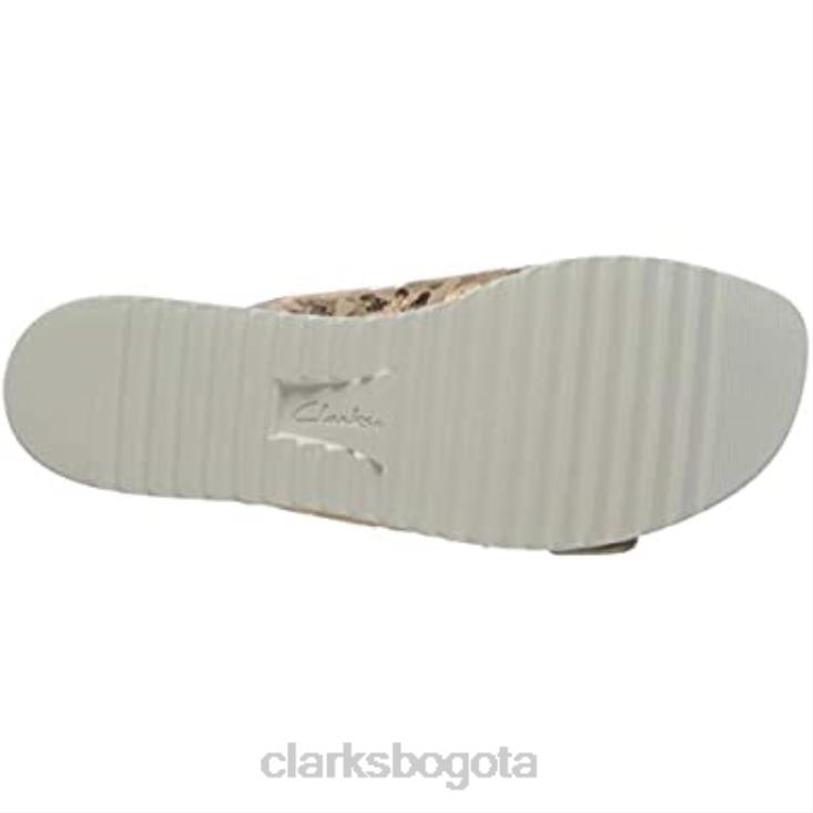 Clarks 0DX8L1612 Sandalia plana lana beach para mujer con interés de gamuza en oro rosa clarks mujer interés de ante de oro rosa