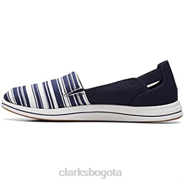 Clarks 0DX8L1614 mocasín brisa para mujer lona azul marino/blanco clarks mujer