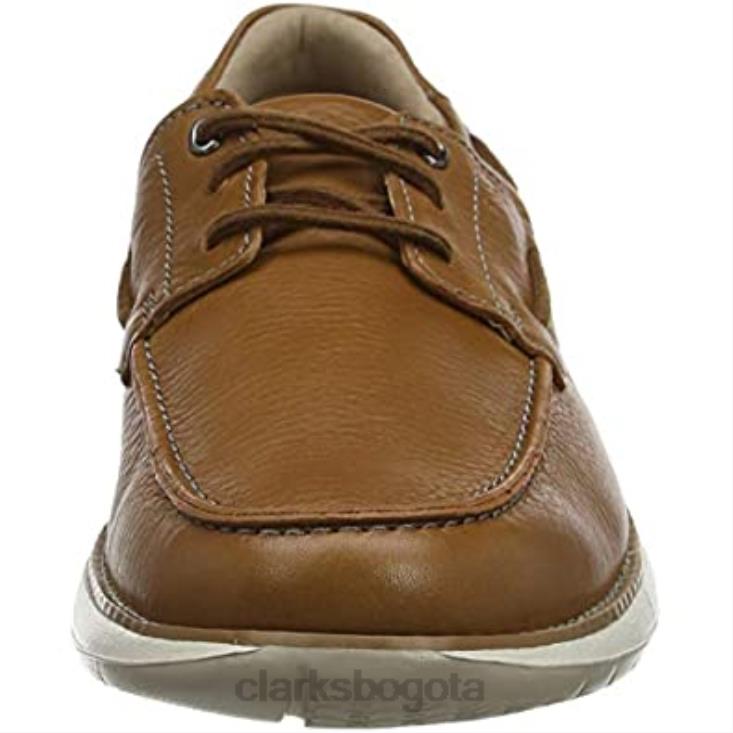 Clarks 0DX8L1620 zapatillas bajas con cordones un pilot de cuero marrón tostado para hombre clarks hombres cuero marrón tostado cuero tostado