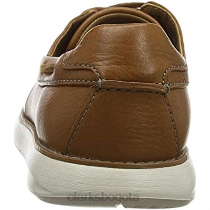 Clarks 0DX8L1620 zapatillas bajas con cordones un pilot de cuero marrón tostado para hombre clarks hombres cuero marrón tostado cuero tostado