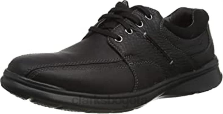 Clarks 0DX8L1621 zapatos planos cotrell walk oxford para hombre clarks black oily lea hombres lea aceitosa negra
