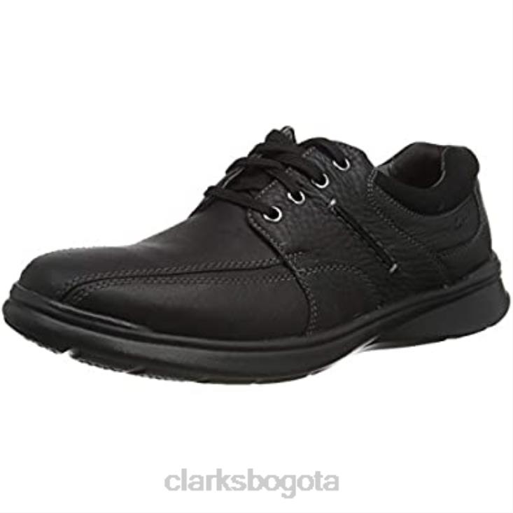 Clarks 0DX8L1621 zapatos planos cotrell walk oxford para hombre clarks black oily lea hombres lea aceitosa negra