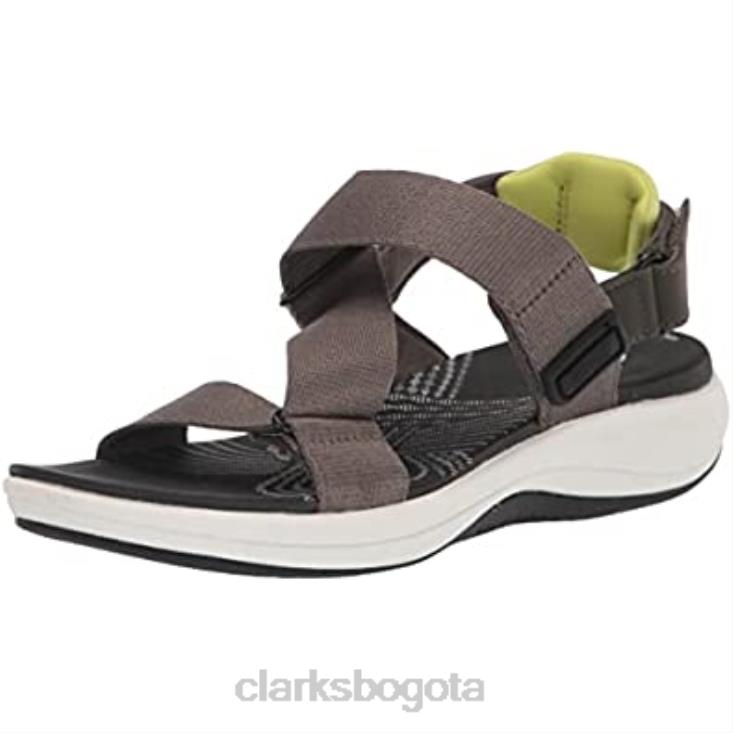 Clarks 0DX8L1642 Sandalias planas clarks mira sun para mujer textil oliva oscuro mujer