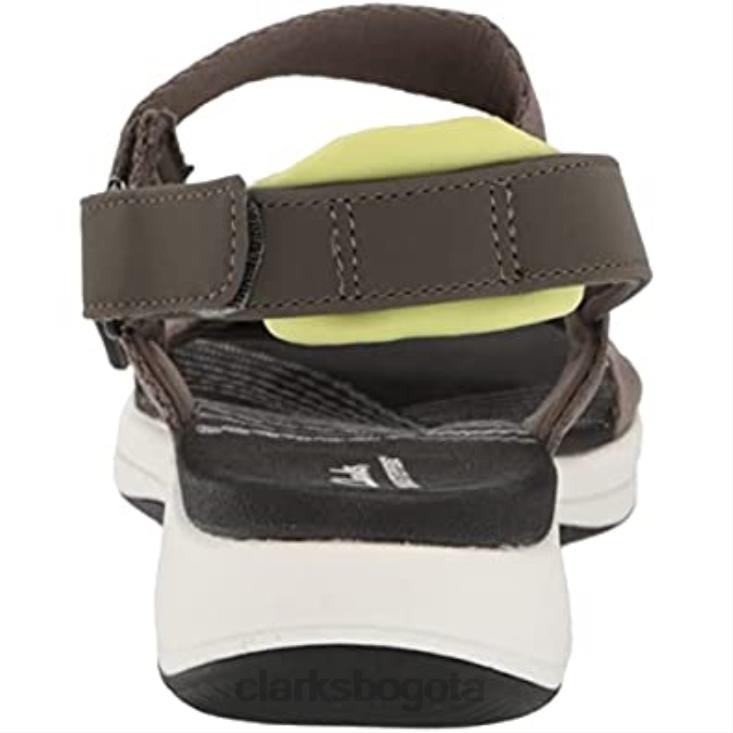 Clarks 0DX8L1642 Sandalias planas clarks mira sun para mujer textil oliva oscuro mujer