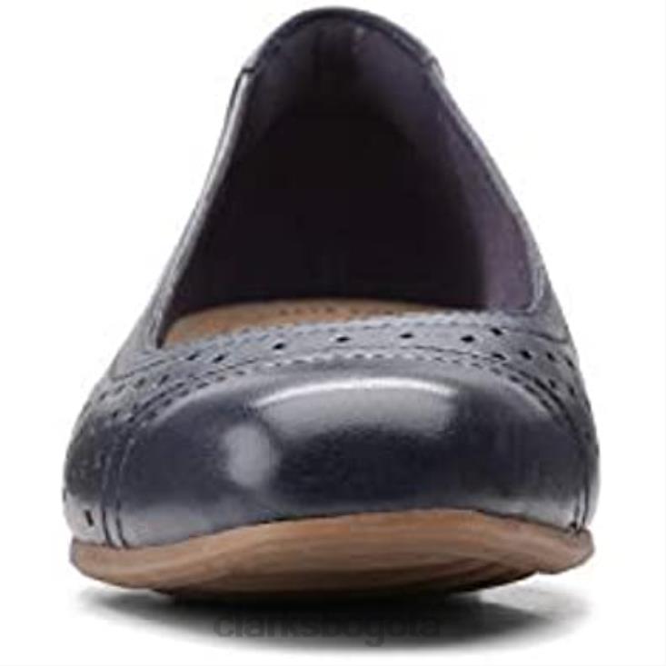 Clarks 0DX8L1648 Bailarinas de mujer Clarks Juliet Cedar de piel azul marino mujer