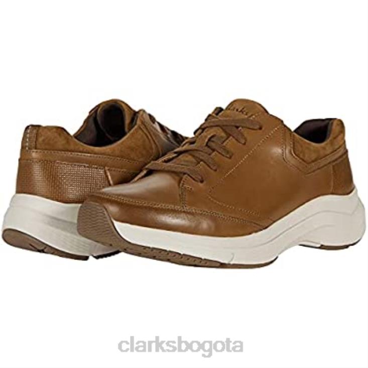 Clarks 0DX8L1649 clarks onda de cuero marrón oscuro 20 vías unisexo cuero bronceado oscuro
