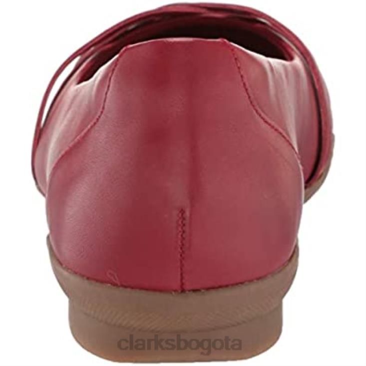 Clarks 0DX8L1653 bailarina sara clover mujer clarks cuero rojo mujer