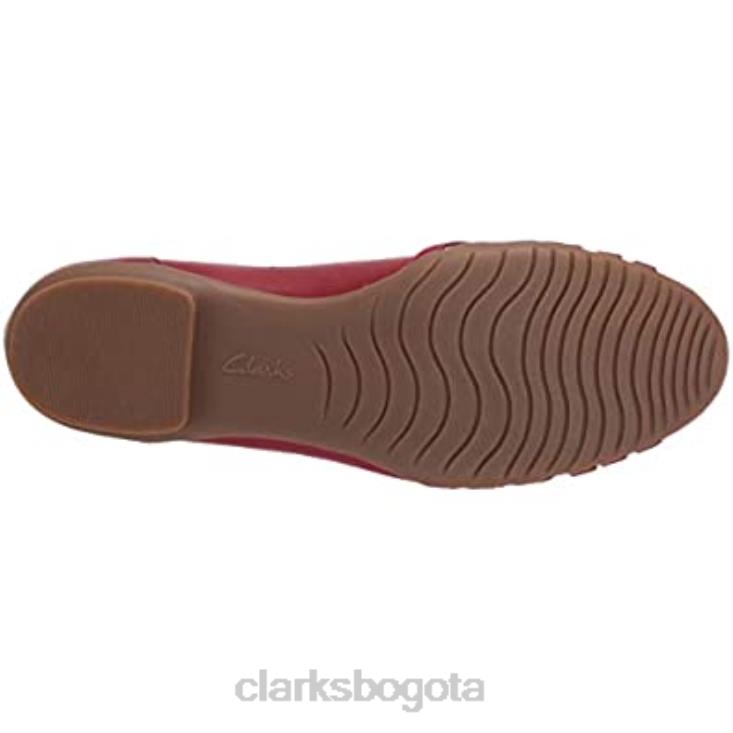 Clarks 0DX8L1653 bailarina sara clover mujer clarks cuero rojo mujer