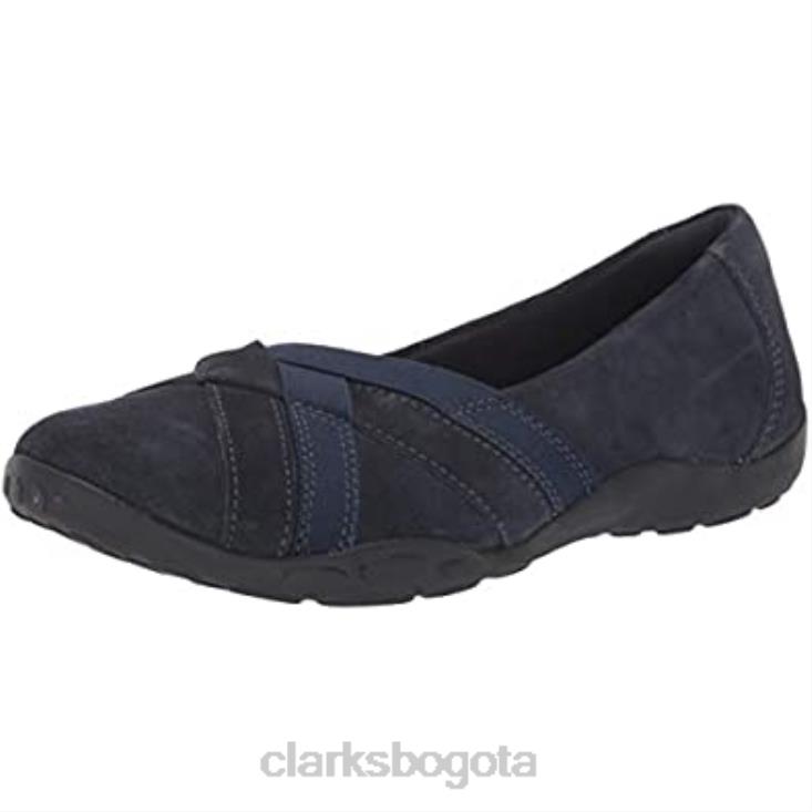 Clarks 0DX8L1664 Mocasines planos clarks haley jay de ante azul marino para mujer mujer gamuza azul marino