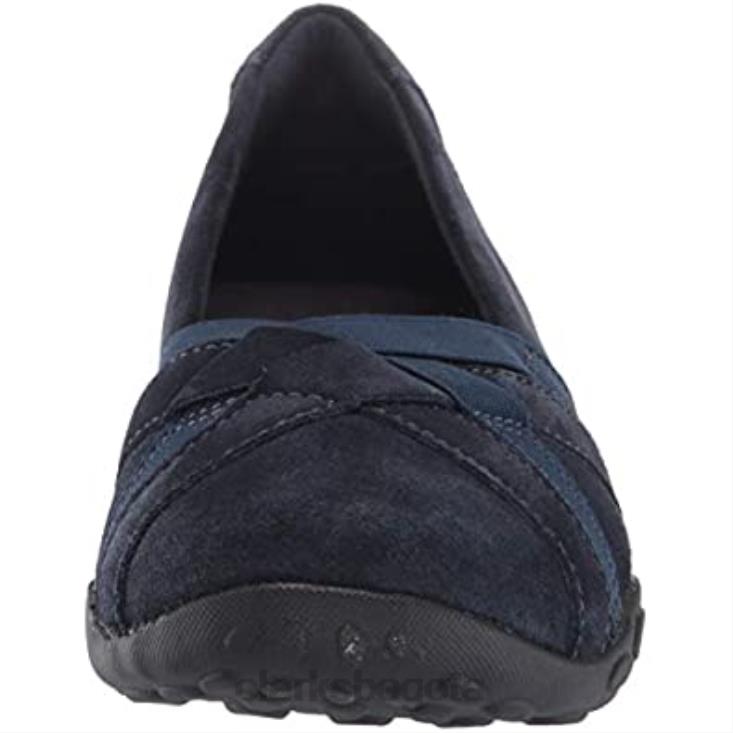 Clarks 0DX8L1664 Mocasines planos clarks haley jay de ante azul marino para mujer mujer gamuza azul marino