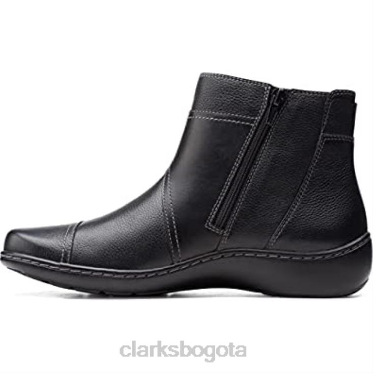 Clarks 0DX8L1682 Botines clarks mujer cora tropic piel metalizada negro piel mujer cuero negro