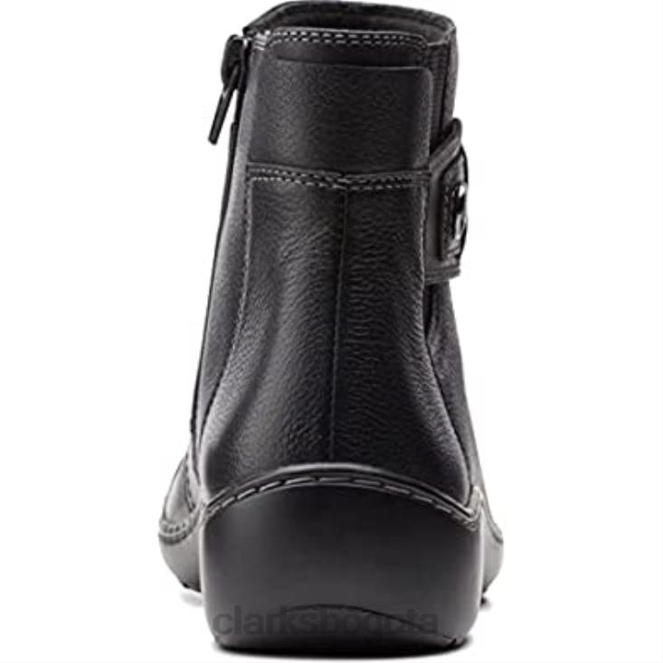 Clarks 0DX8L1682 Botines clarks mujer cora tropic piel metalizada negro piel mujer cuero negro