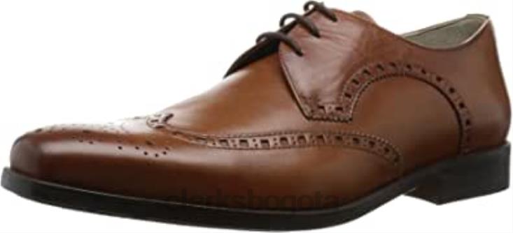 Clarks 0DX8L1697 Zapatos brogue Clarks Amieson Limit de cuero marrón tostado para hombre hombres cuero marrón tostado