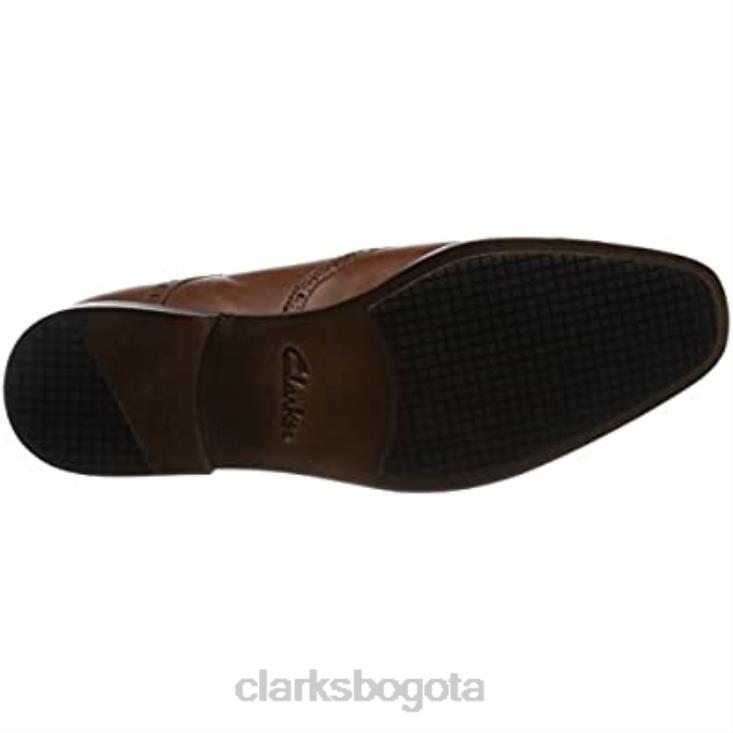 Clarks 0DX8L1697 Zapatos brogue Clarks Amieson Limit de cuero marrón tostado para hombre hombres cuero marrón tostado