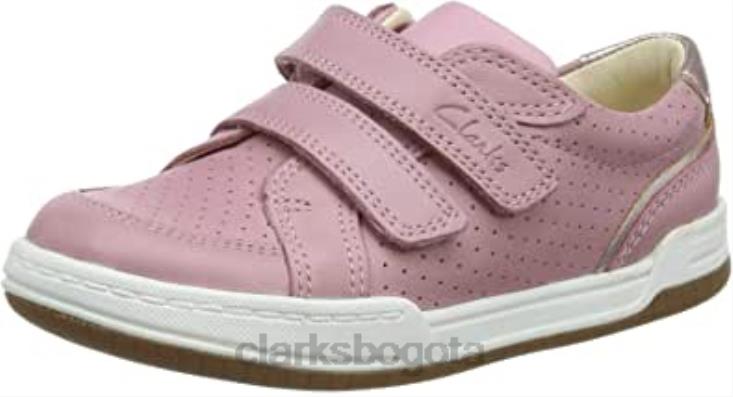 Clarks 0DX8L1702 Zapatilla de niña fawn solo k piel rosa claro clarks niños cuero rosa claro