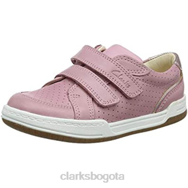 Clarks 0DX8L1702 Zapatilla de niña fawn solo k piel rosa claro clarks niños cuero rosa claro