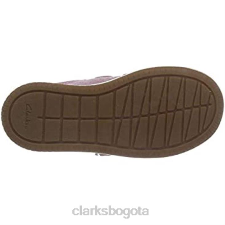 Clarks 0DX8L1702 Zapatilla de niña fawn solo k piel rosa claro clarks niños cuero rosa claro