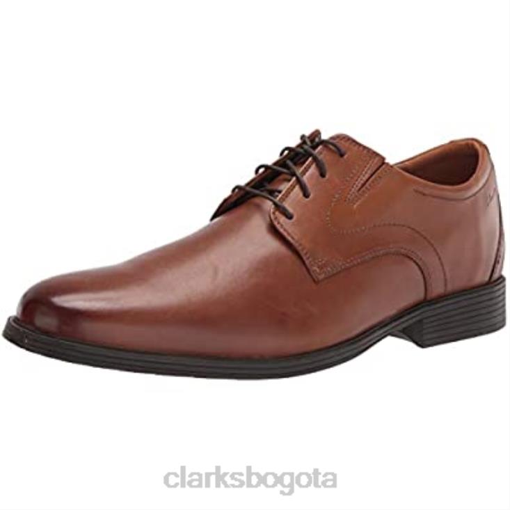 Clarks 0DX8L1715 Zapatos derby con cordones clarks whiddon pla de cuero tostado oscuro para hombre hombres cuero bronceado oscuro