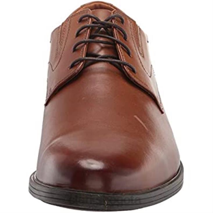 Clarks 0DX8L1715 Zapatos derby con cordones clarks whiddon pla de cuero tostado oscuro para hombre hombres cuero bronceado oscuro
