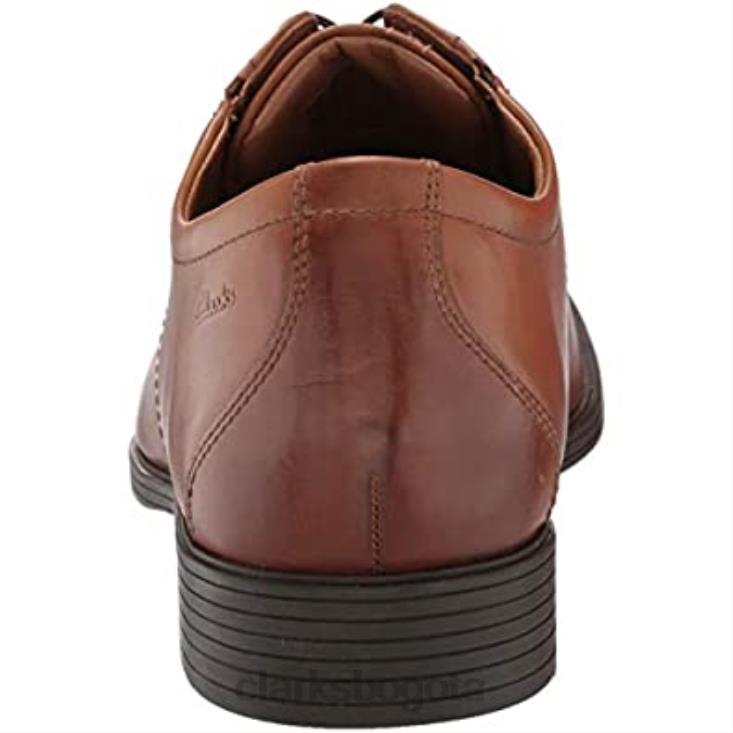 Clarks 0DX8L1715 Zapatos derby con cordones clarks whiddon pla de cuero tostado oscuro para hombre hombres cuero bronceado oscuro